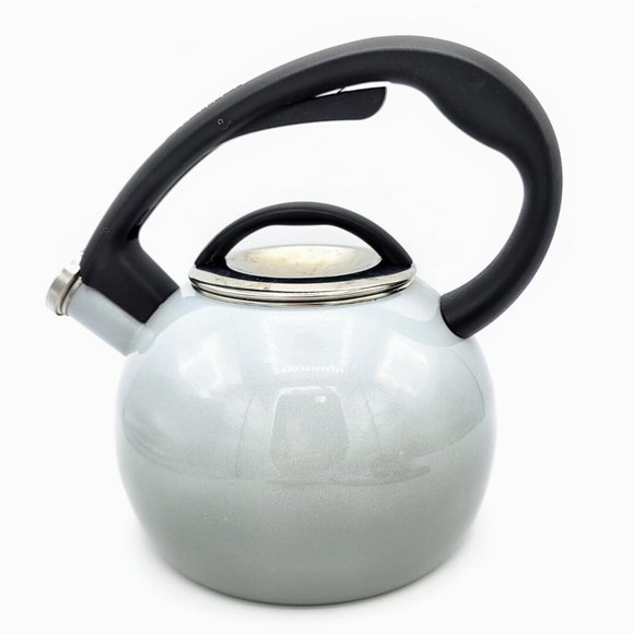 Chantal Classic Stovetop Tea Kettle Gray Ombre Illusion Whistling Pre-owned - Picture 1 of 12